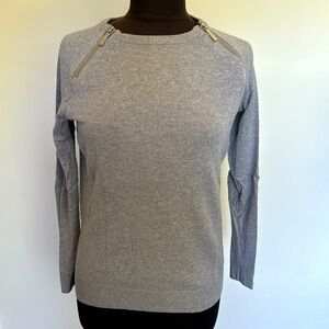MICHAEL Michael Kors Gray Sweater with Silver Zippers